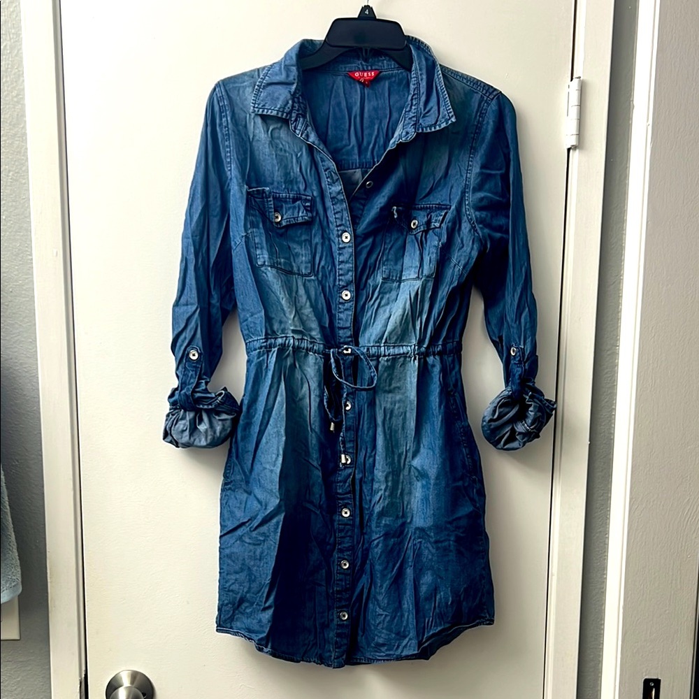 Blue Denim Button-Up shirt Dress